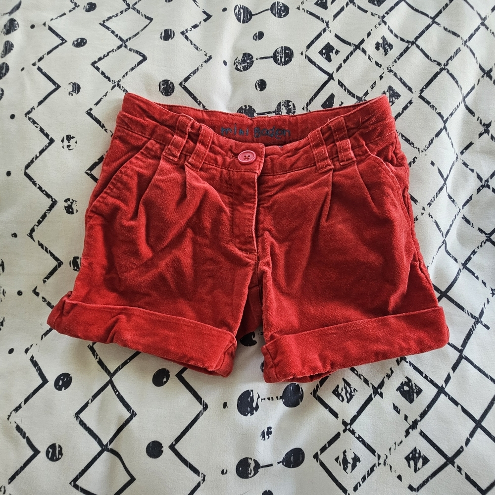 Mini Boden Velvet Feel Paperbag Shorts, Size 5